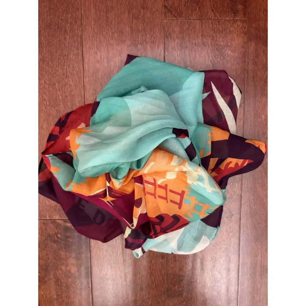 Disneyland Paris Graphic Scarf in Rich Berry and Blue, Indiana Jones in French